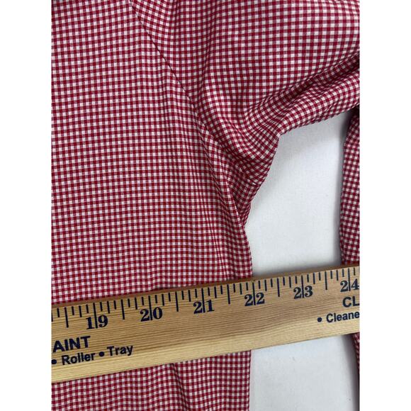 Mizzen + Main Women's Size XL Red/White Mini Check Long Sleeve Button Up Shirt - Picture 8 of 10